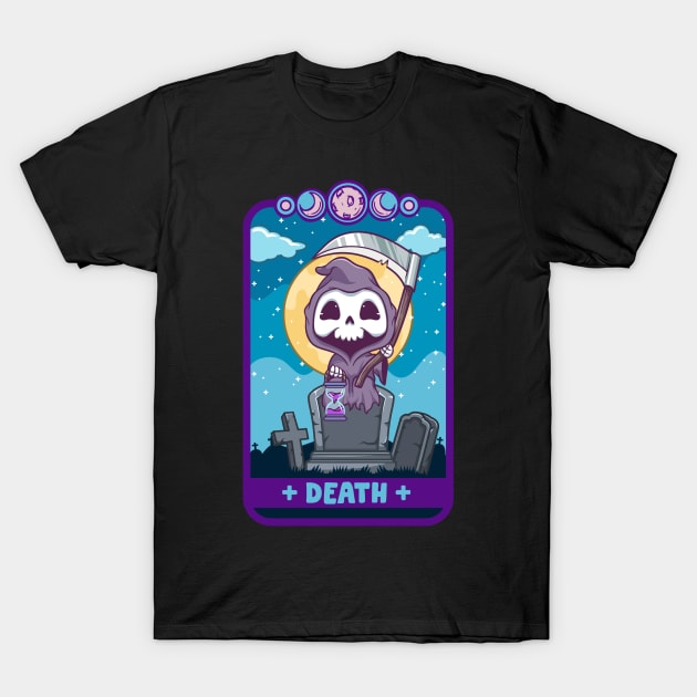 Death - Cute Kawaii Anime Reaper Tarot Card Shirt T-Shirt by biNutz